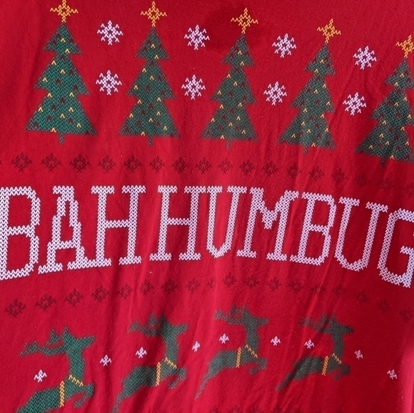 Bah Humbug Ugly Christmas Style Men's T-Shirt Heavyweight Cotton XXXL - Picture 2 of 4
